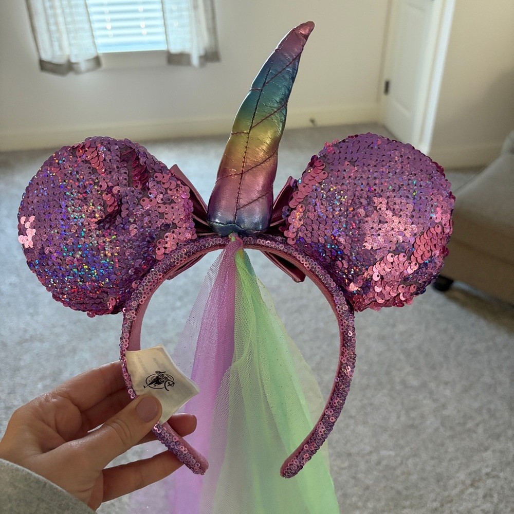 Disney Minnie Ears Unicorn Pastel Sequin Headband - Picture 3 of 5
